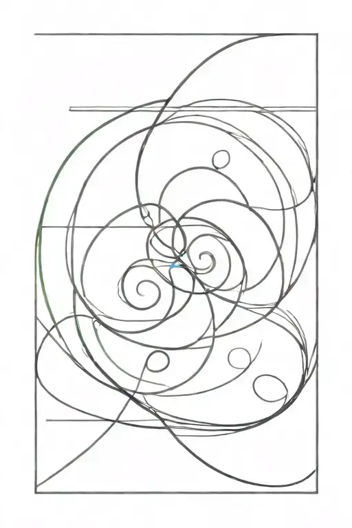Fibonacci spiral intertwined tattoo design idea