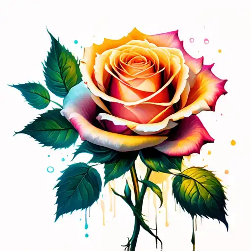 a rose and in the gamdo the writing Aurora tattoo design idea
