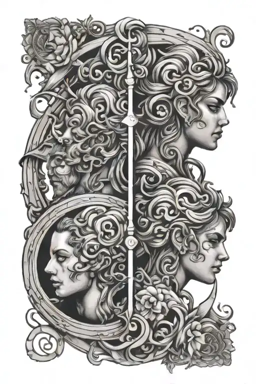 Gemini Aquarius tattoo design idea