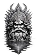 lord narasimha calm waters tattoo design idea
