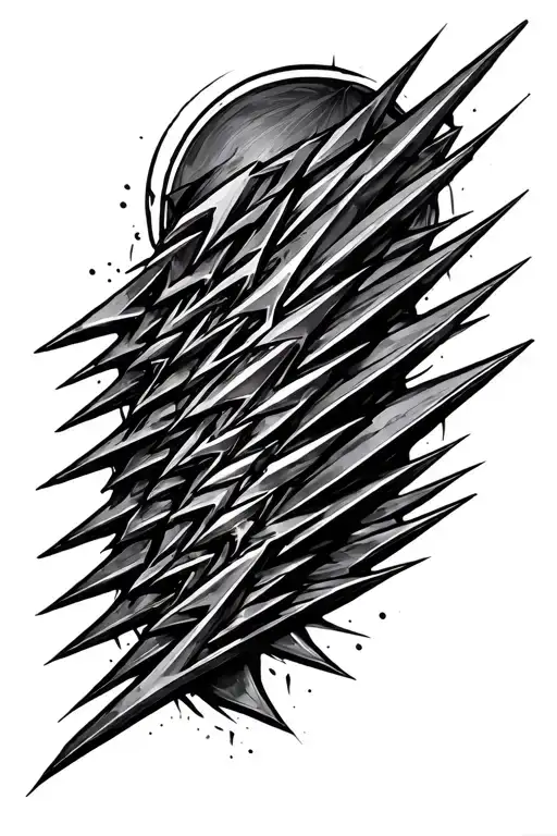 Geometric spikes going down spine tattoo tattoo design idea