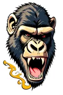 roaring gorilla head tattoo design idea
