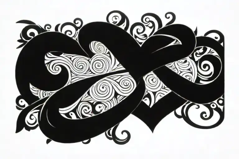 polyamory infinity heart masculine tattoo tattoo design idea