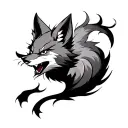 nine tailed fox attack tattoo design idea