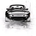 mazda miata rx5 1990 headlights reflecting tattoo design idea