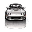 mazda miata rx5 1990 headlights reflecting tattoo design idea