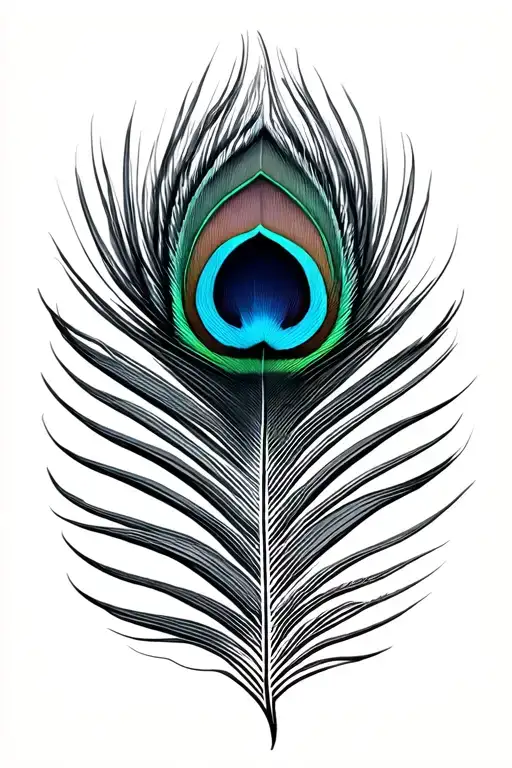 peacock feather  tattoo design idea