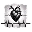 lifeline heartbeat forming the name "Kelli" tattoo design idea