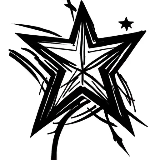 Minimalist tattoo sketch, three small stars connected by thin lines. One star integrated with accounting symbols, one wi tattoo design idea