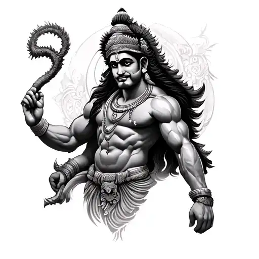God Hanuman tattoo design idea