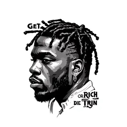Get Rich Or Die Tryin tattoo design idea