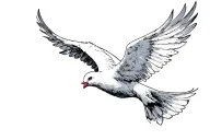 white dove and dark dove flying tattoo design idea