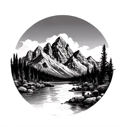 Grand Tetons tattoo design idea