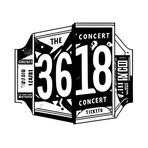 A concert ticket with the numbers 3618 incorporated tattoo design idea