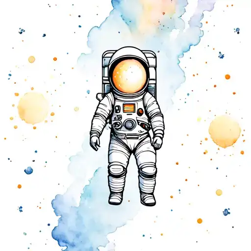 Coverup Space With Astronaut floating tattoo design idea