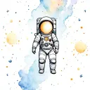 Coverup Space With Astronaut floating tattoo design idea