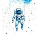 Coverup Space With Astronaut floating tattoo design idea