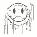 smiley face dripping tattoo design idea