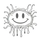 smiley face dripping tattoo design idea