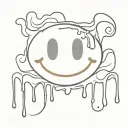 smiley face dripping tattoo design idea