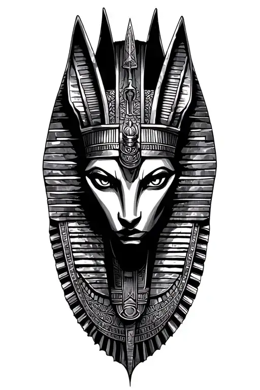 Lightining Storm And Inka Symbolism, Featuring Anubis And all seing eye and A Fusion Of Egyptian tattoo design idea