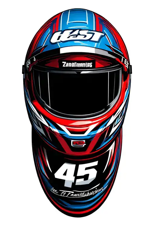 dirt racing helmet and the number 45 tattoo design idea