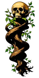 Tree vines wrapped around death tattoo design idea