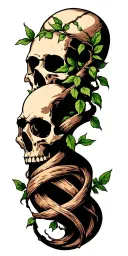 Tree vines wrapped around death tattoo design idea