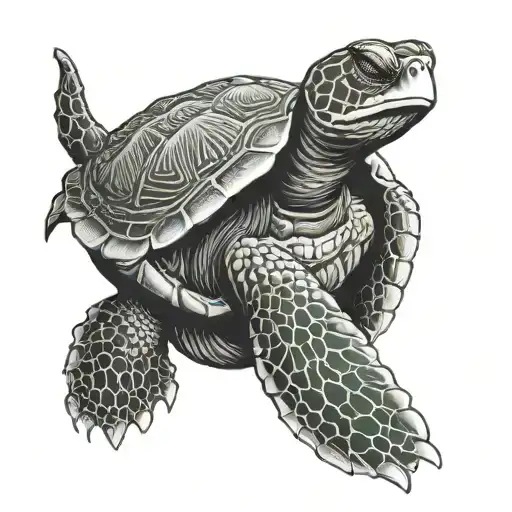 lowrider turtle cruising tattoo design idea