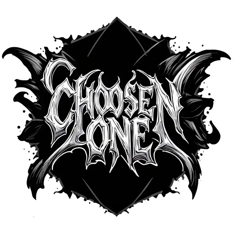 "Chosen One" banner wrapping tattoo design idea