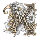 Create a tattoo for the triceps. The letter M should appear 3 times. tattoo design idea