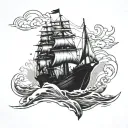 ship finding its way back home tattoo design idea
