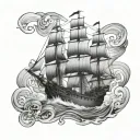ship finding its way back home tattoo design idea