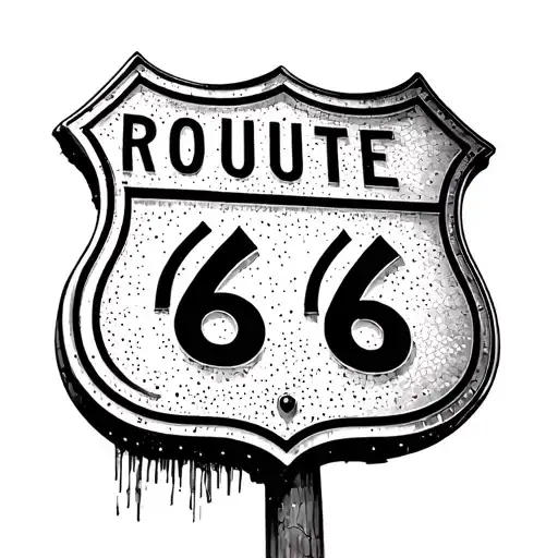route 66 road sign tattoo design idea