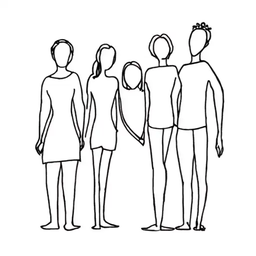 Friendship representation with a group of people, good and bad things but always together tattoo design idea