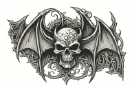 Avenged sevenfold deathbat logo cyber sigilism tattoo design idea