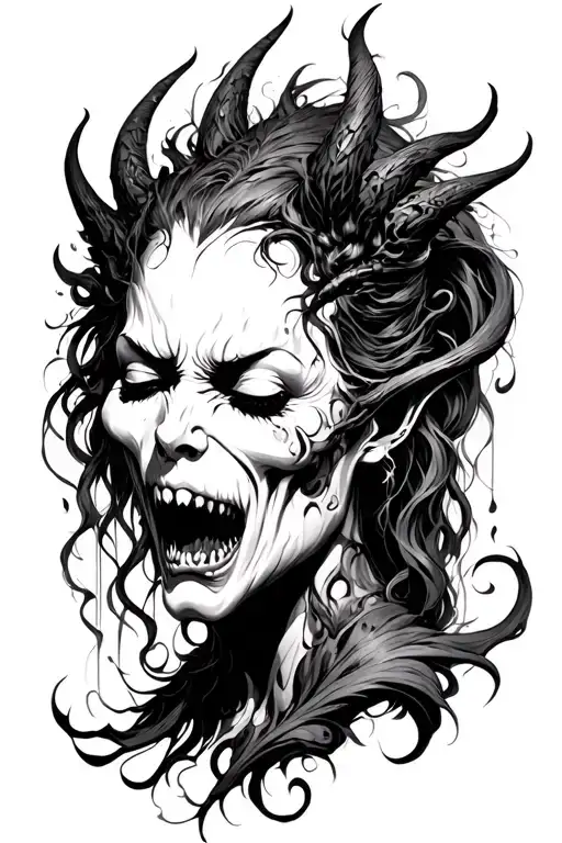 VArious demons depressions anxiety etc tattoo design idea