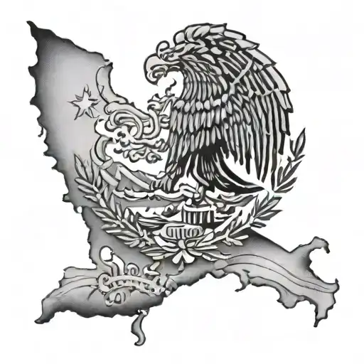 washington state and mexico comnined tattoo design idea