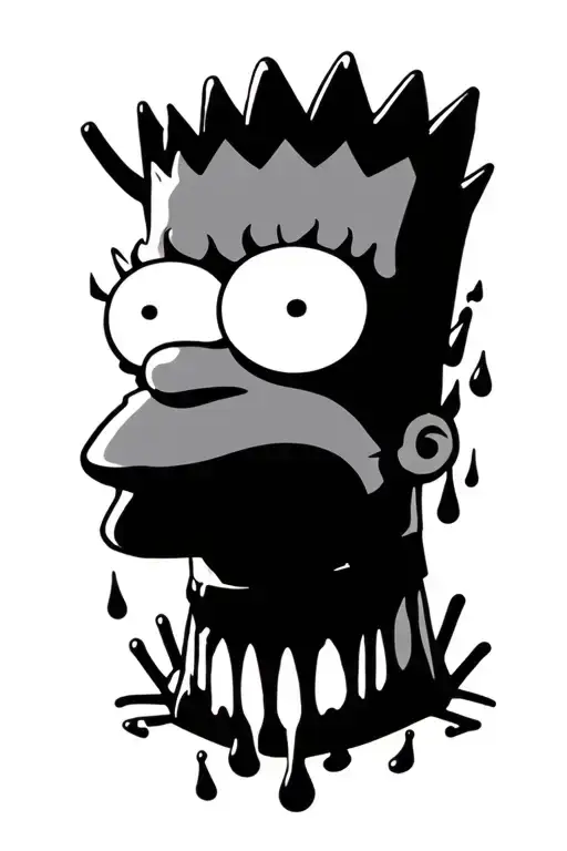 BART Simpson as an evil, toxic, acid dripping spider. BART’s head is styled true to the cartoon with spider like feature tattoo design idea