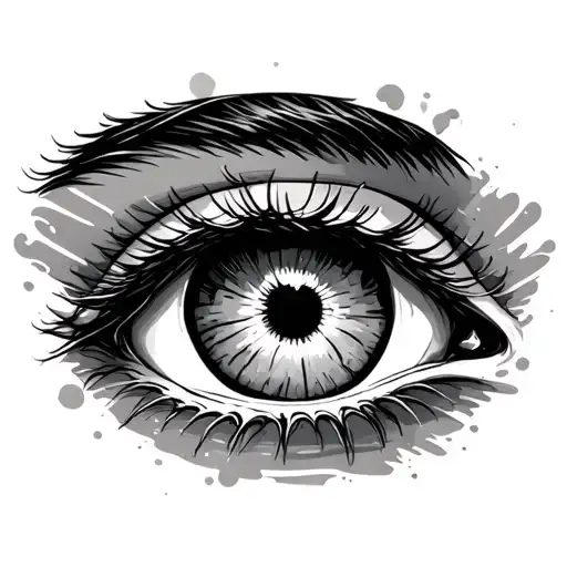 eye with the word sonder tattoo design idea