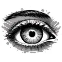 eye with the word sonder tattoo design idea