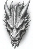 dragon face 3/4th view tattoo design idea