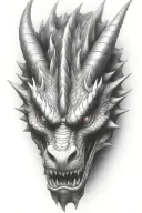 dragon face 3/4th view tattoo design idea
