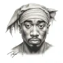 2pac portrait tattoo design idea