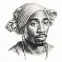 2pac portrait tattoo design idea