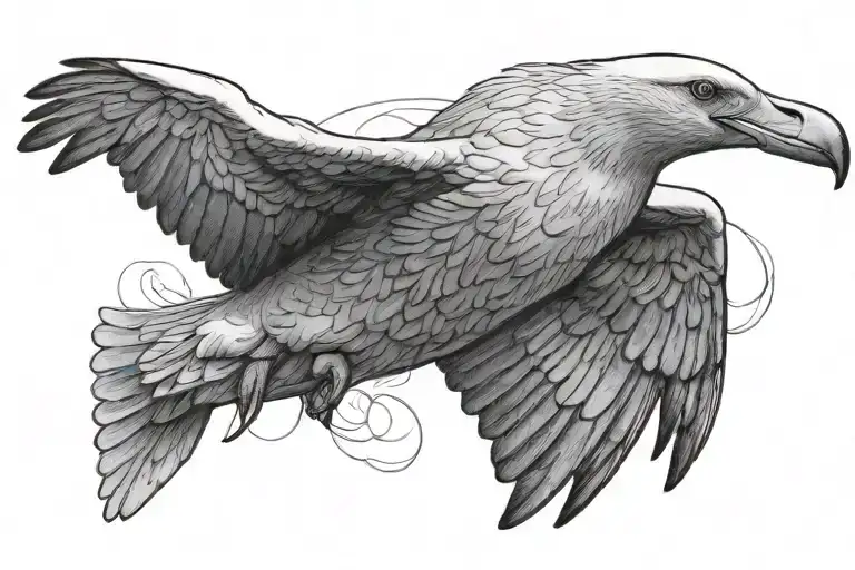 flying albatross tattoo design idea