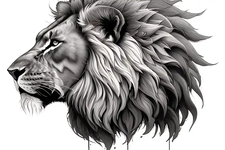 lion sin of pride tattoo design idea