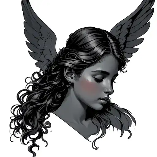 Angel Whispering In Ear tattoo design idea