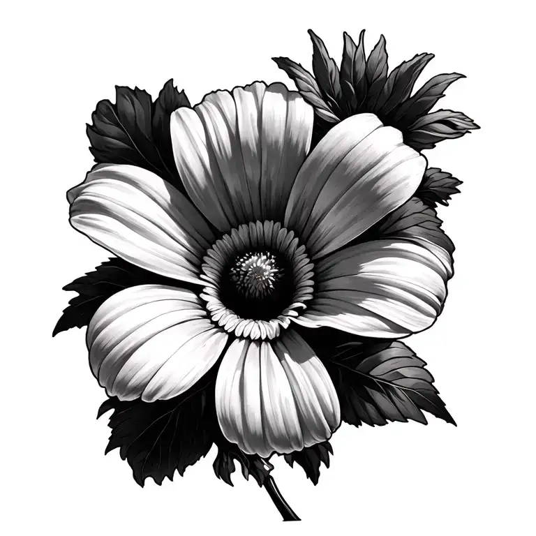 Daisy And Morning Glory tattoo design idea