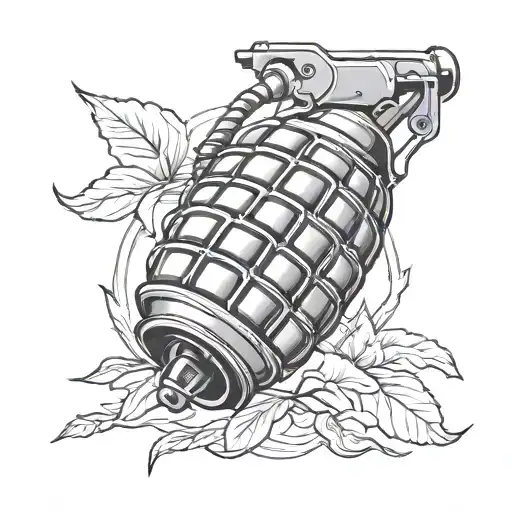 grenade tattoo design idea